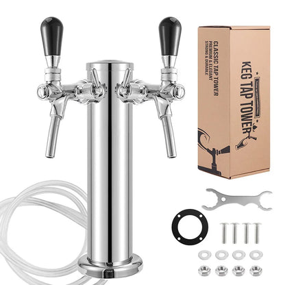 Stainless Steel Single Faucet Kegerator Beer Tower