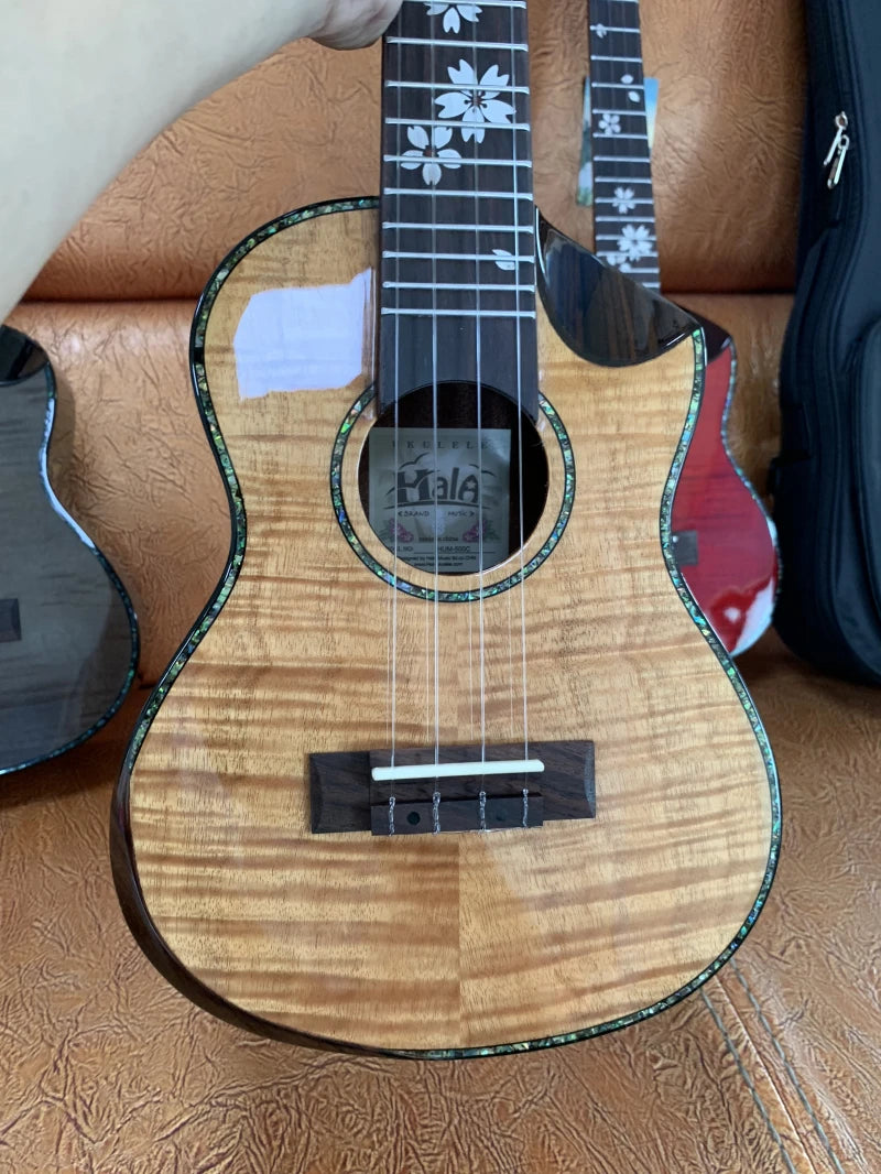 Solid Flame Maple Ukulele Concert Acoustic Guitar
