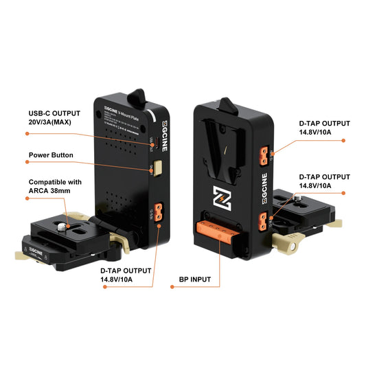 Dual V-Mount Battery Plate with Quick Release for DSLR