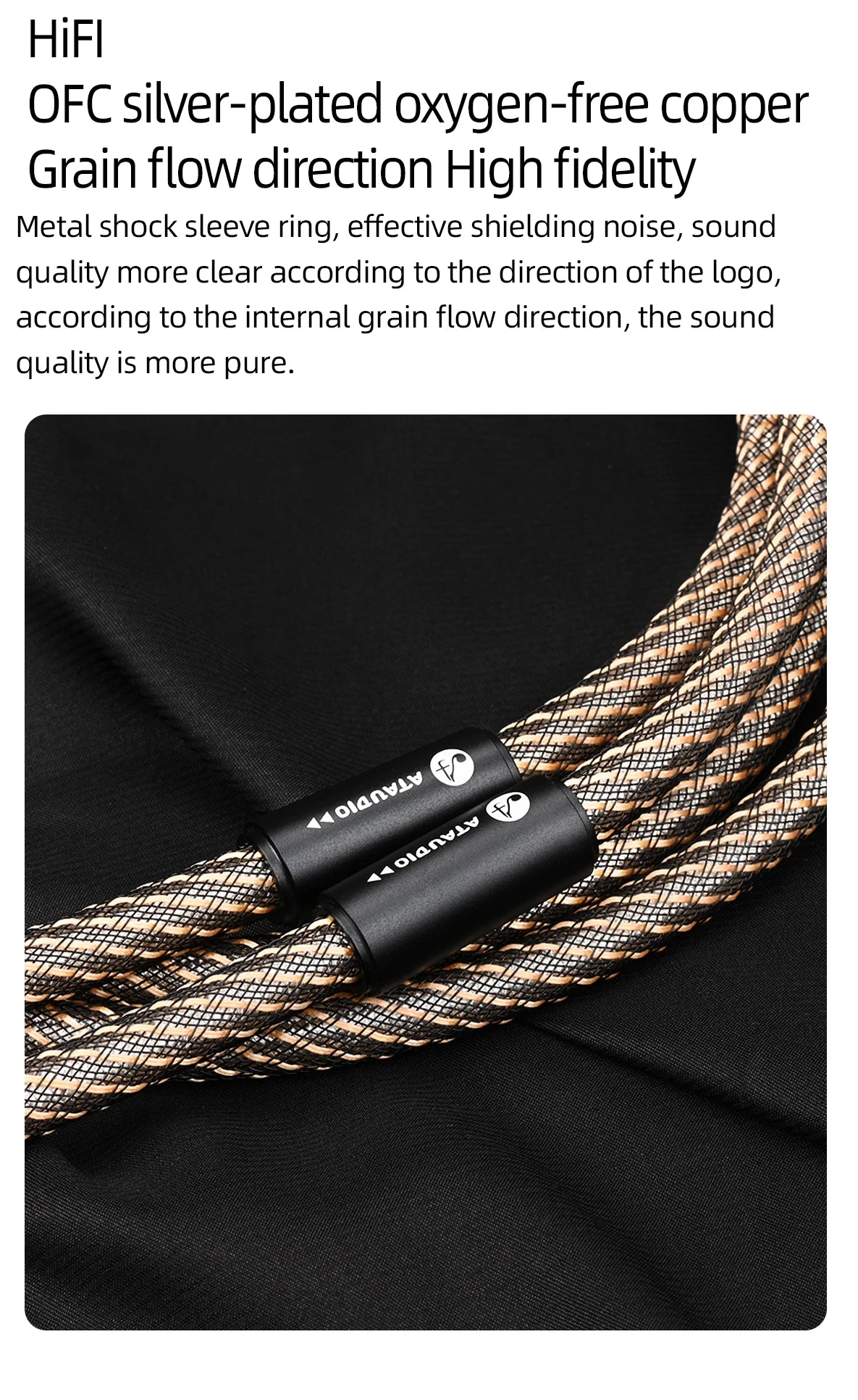 5m HiFi RCA Audio Cable 2RCA Male to Male OFC