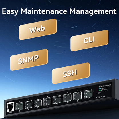 Smart 8 Port 10G SFP Managed Switch with LACP Support