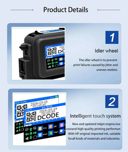 Portable Handheld Inkjet Printer with 1 Ink Cartridge