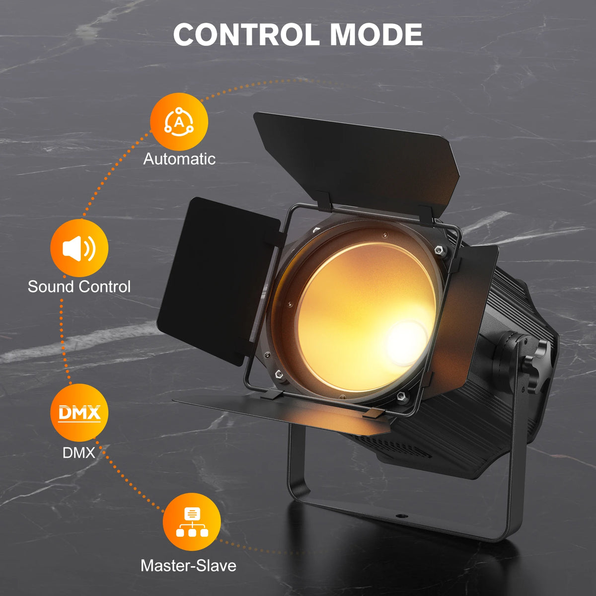 Two Pack 200W COB Par Stage Lights with DMX Control