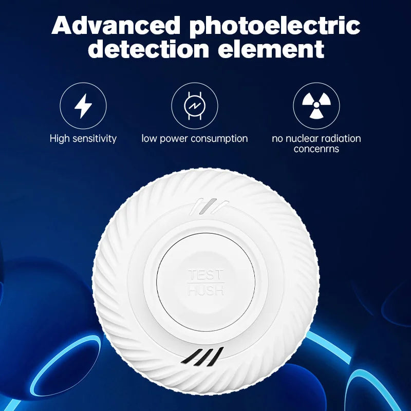 433MHz Smart Smoke Sensor with Tuya App Connectivity