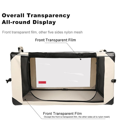 Large Pearl Gray Foldable Cat Cage for Shows and Travel
