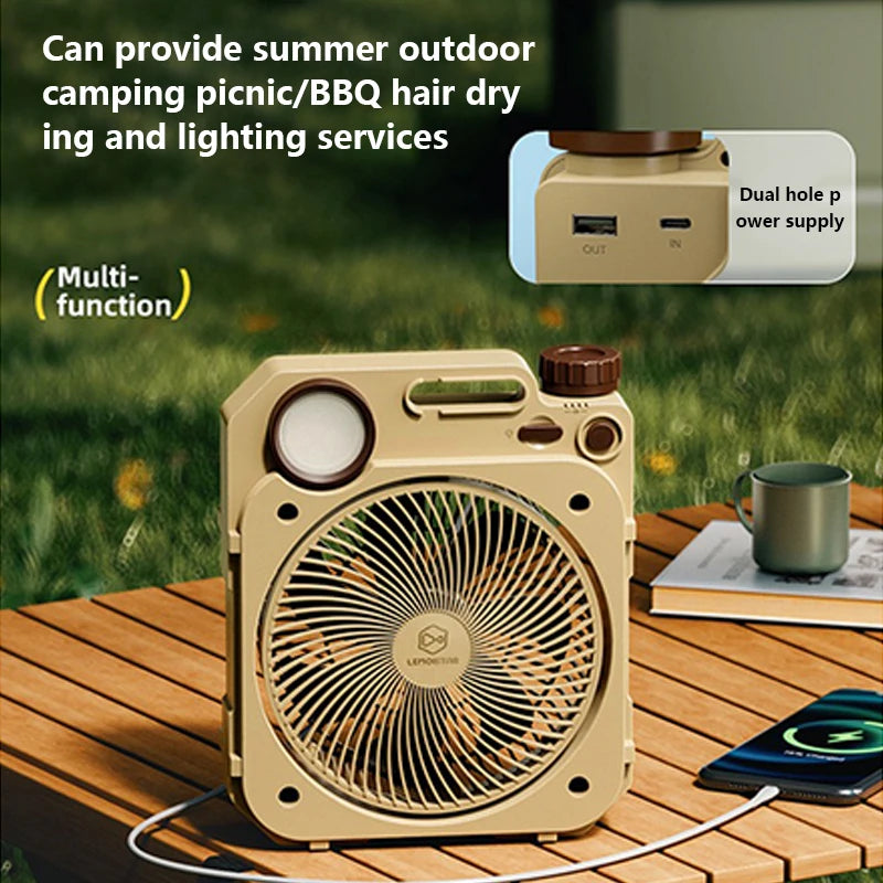 20000mAh Portable Camping Fan USB Rechargeable LED Green