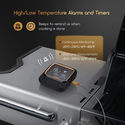 WiFi Bluetooth BBQ Thermometer 4 Probes with App