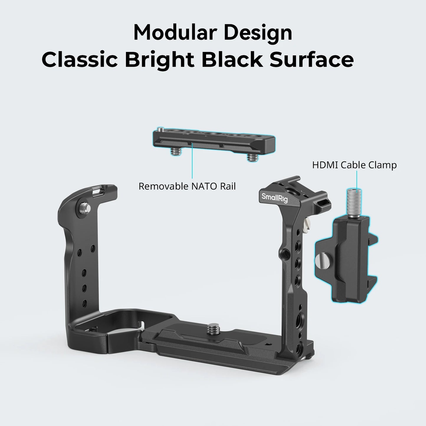 Camera Cage Rig Kit with Cold Shoe Rail