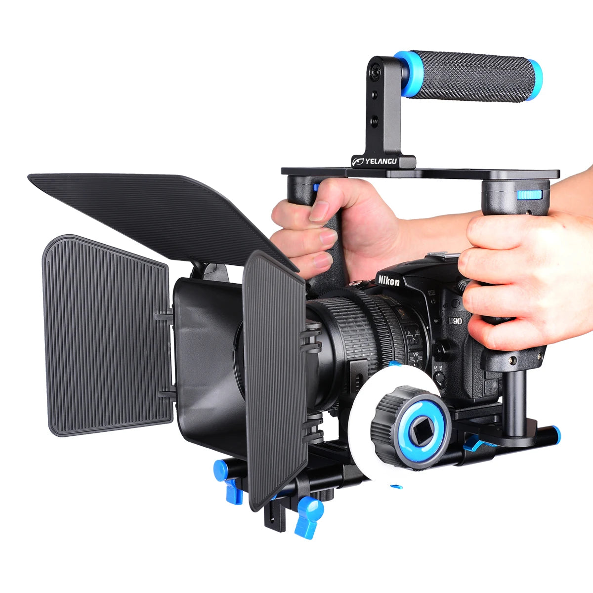 Universal Camera Cage Rig Kit with Grip Handle Cold Shoe