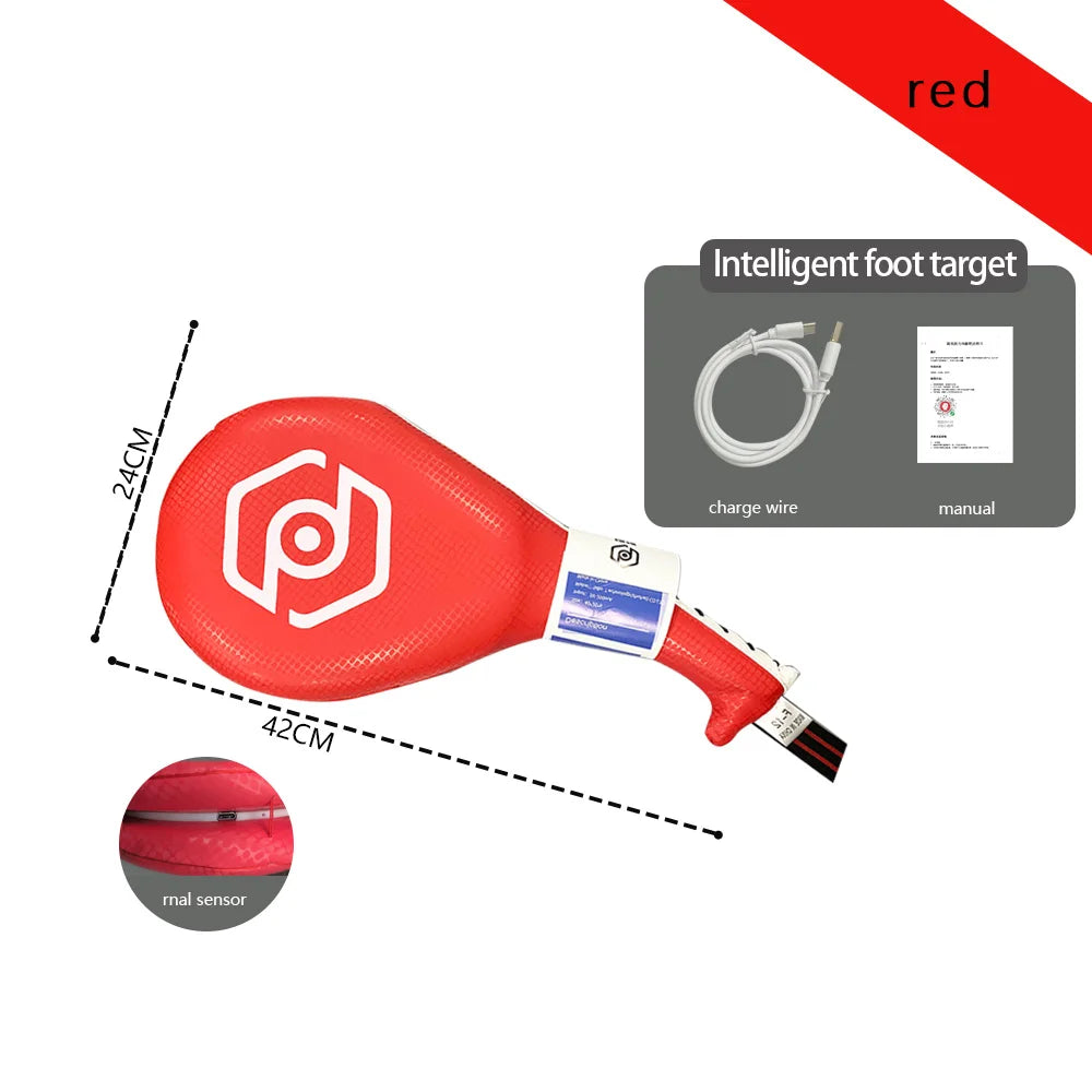 Red Taekwondo Impact Training Pad with Power Meter