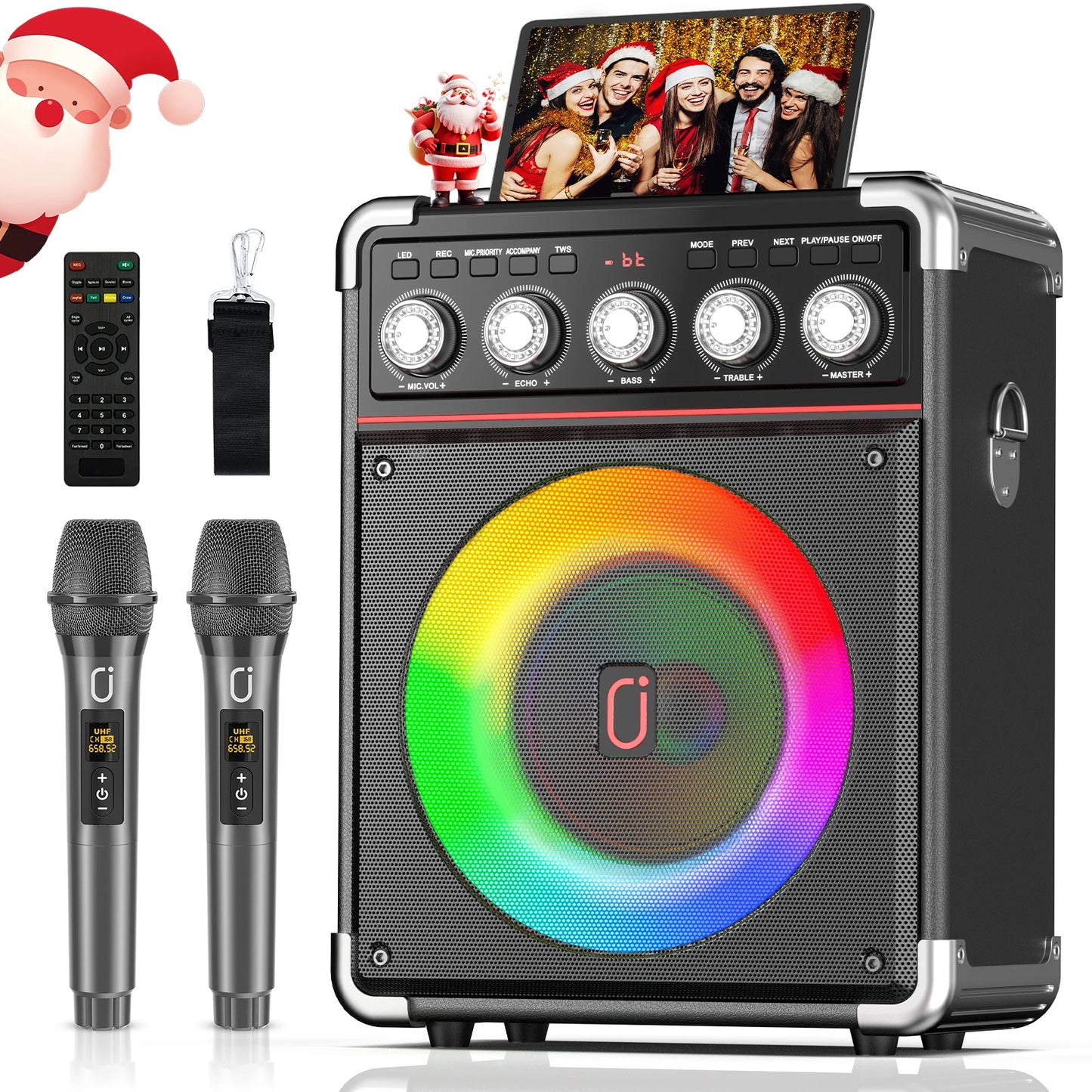 Portable Bluetooth Karaoke Speaker with Mic for Adults and Kids