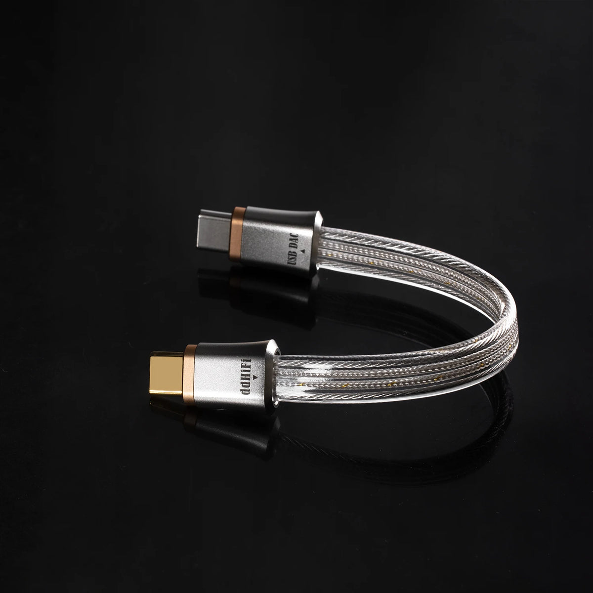 HiFi USB C OTG Audio Cable Pure Silver 25cm
