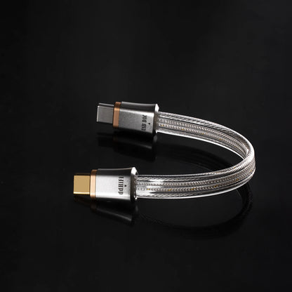 HiFi USB C OTG Audio Cable Pure Silver 25cm