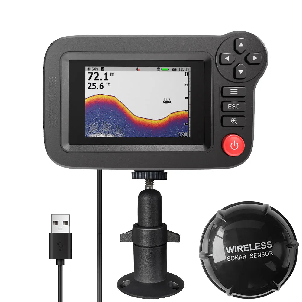 Waterproof Fishfinder Echo Sounder with LCD Display 200M