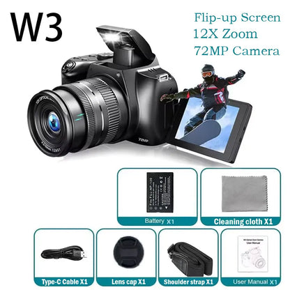 UHD 4K 72MP Wi-Fi Vlogging Camera with Flip Display