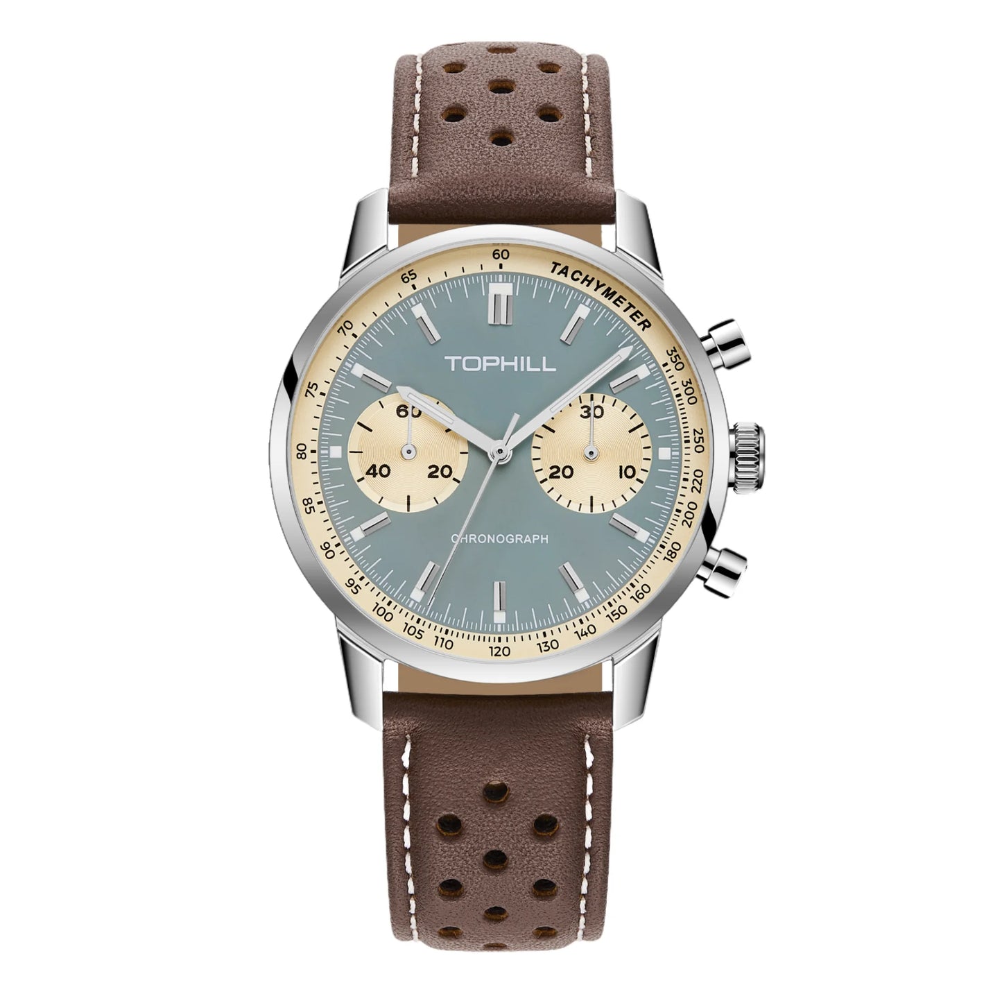 Chronograph Pilot Watch Olive Green Sapphire Crystal