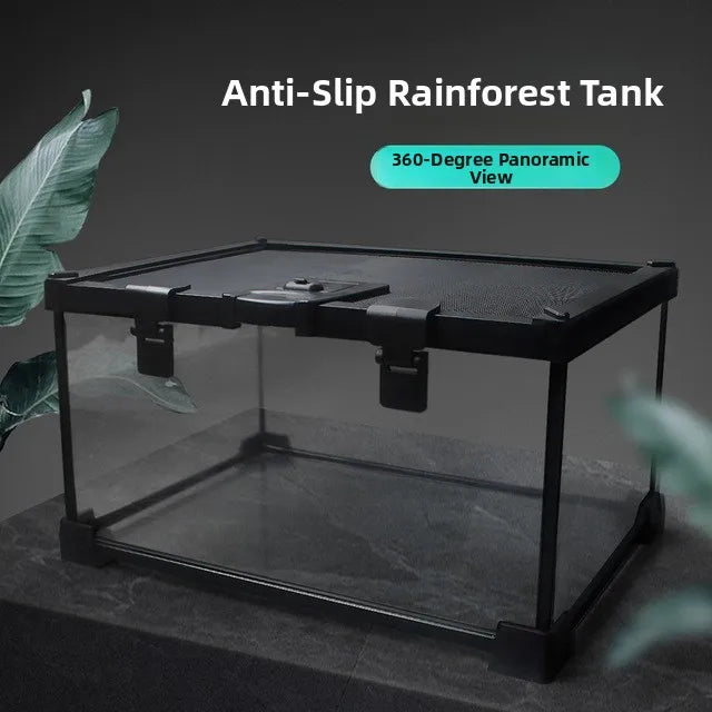 Glass Reptile Breeding Tank Horned Frog Terrarium Desktop Cage