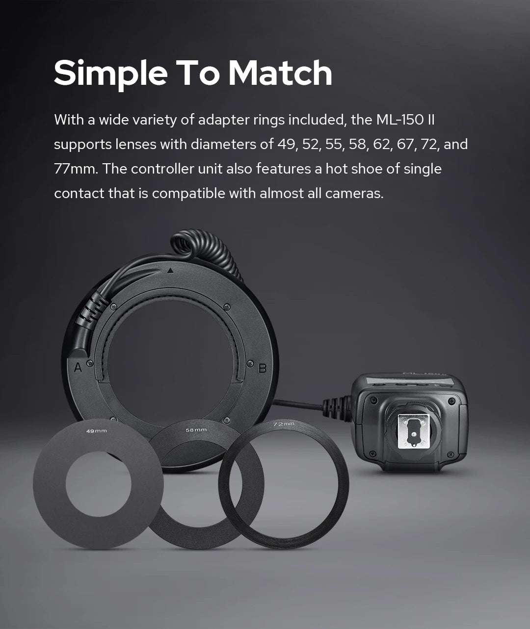 Professional Macro Ring Flash for Canon Nikon Pentax DSLR