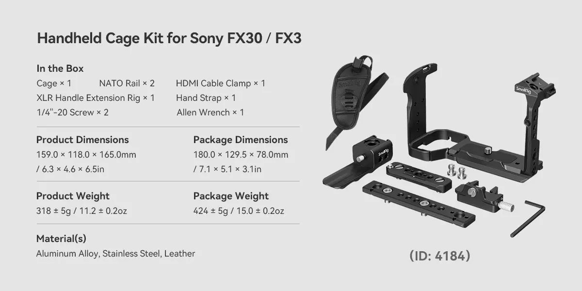 Handheld Camera Cage Kit for Sony FX3 FX30