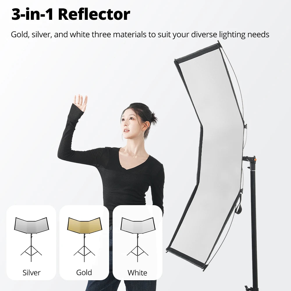 3-in-1 Photography Reflector Kit 280cm Light Stand