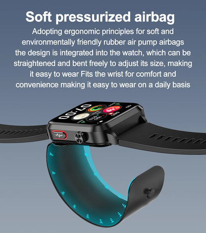 Red Smartwatch with Heart Fat & Uric Acid Monitor