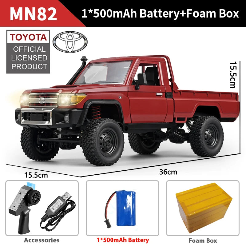 4WD Remote Control Pickup Truck 1:12 Scale with LEDs