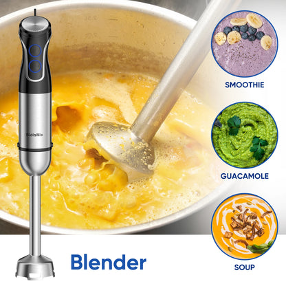 Portable 1500W Hand Blender with Food Processor & Smoothie Maker