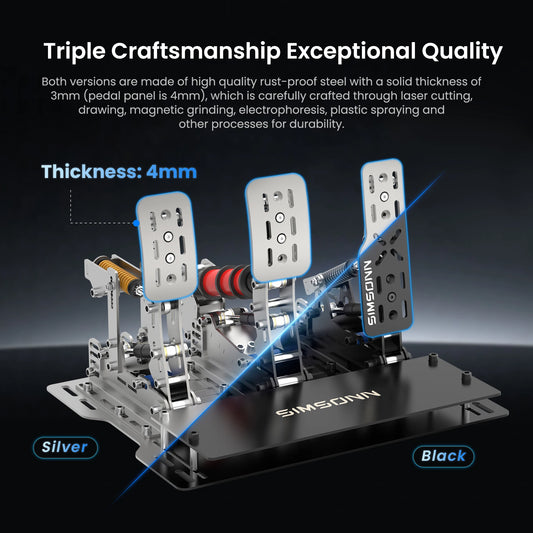 PC Sim Racing Pedals with VAM Hydraulic Brake Support