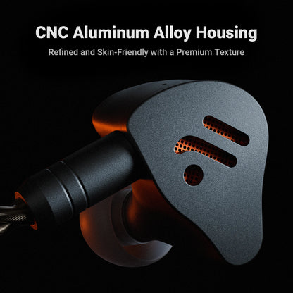 Black Wired In Ear Headphones with Open Back HIFI Sound
