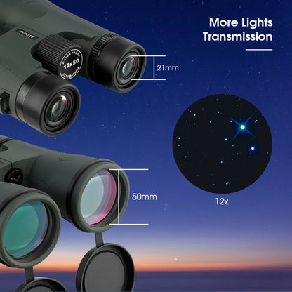 Professional 12x50 Binoculars IPX7 Waterproof for Camping & Stargazing