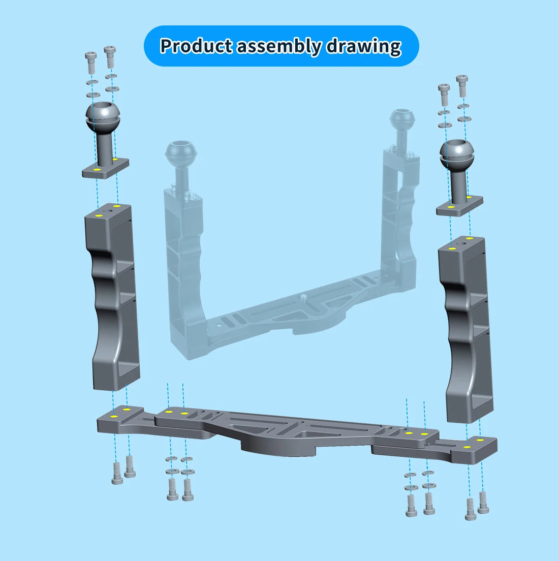 Diving Camera Tray Stabilizer Rig with Dual Handles