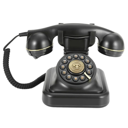 Black Vintage Telephone Audio Guestbook with Voice Recording