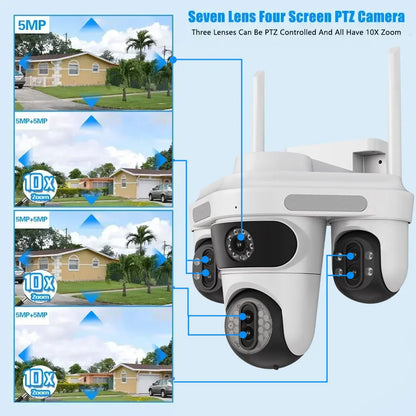 Panoramic 10X Zoom 4K Surveillance Camera 64GB