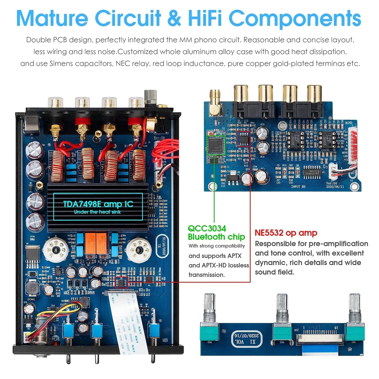 HiFi Valve Amplifier 160W Bluetooth Stereo Amp for Turntables