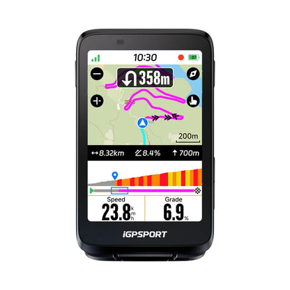 BiNavi Black Smart GPS Bike Computer with Touch Display