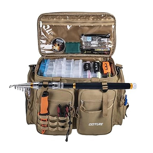 Heavy Duty Fishing Gear Bag with Shoulder Strap