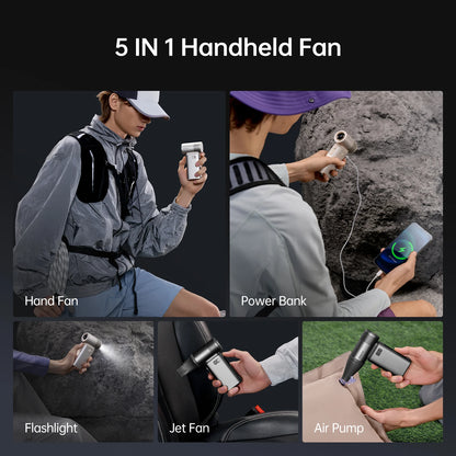 Portable Handheld Turbo Fan 100 Speeds with LED Display Black