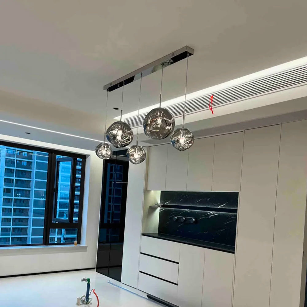 LED PVC Chandelier 30CM Modern Smoke Gray