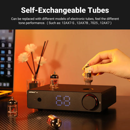 Fully Balanced Stereo Tube Preamp with ECC83 Valve and DAC