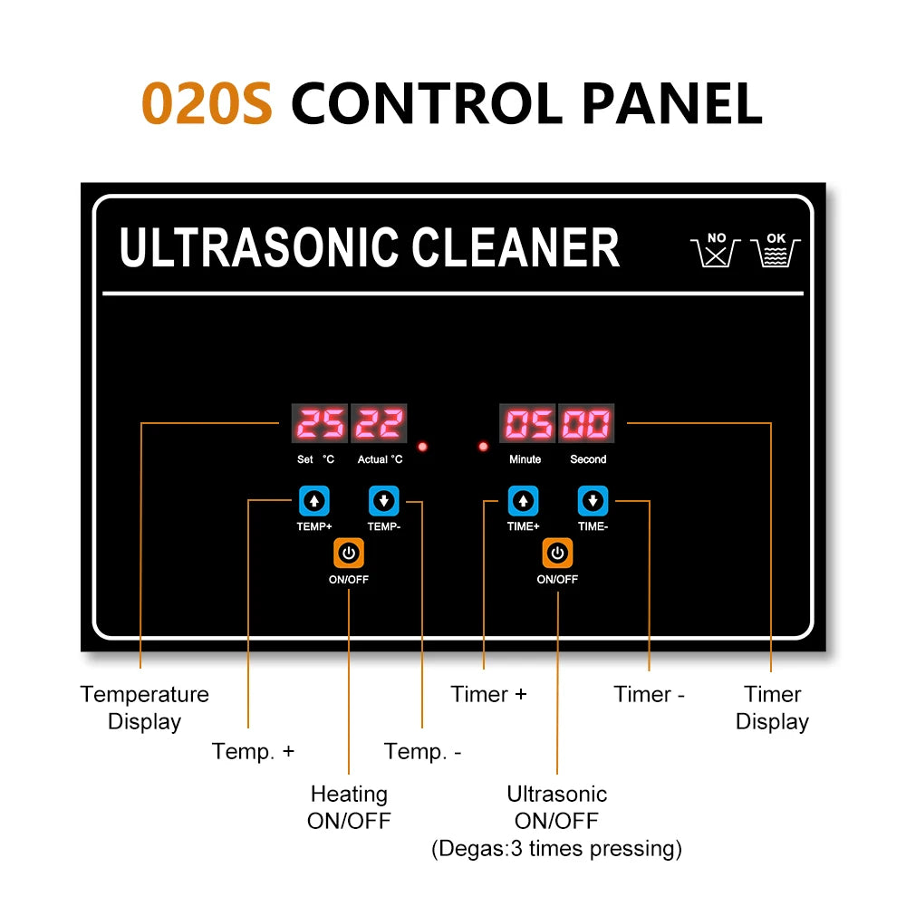 3.2L 180W Ultrasonic Cleaner with Heater Timer