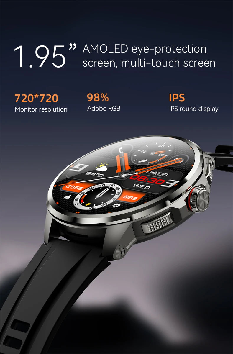 5G Full Netcom Smartwatch 1.95” AMOLED GPS Steel Silver