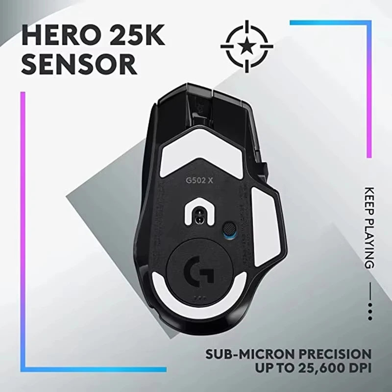 Wireless Gaming Mouse White LIGHTSPEED HERO 25K Sensor