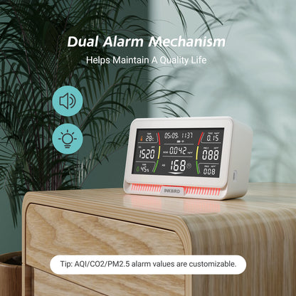 Wireless CO2 Air Quality Detector 10-in-1 White