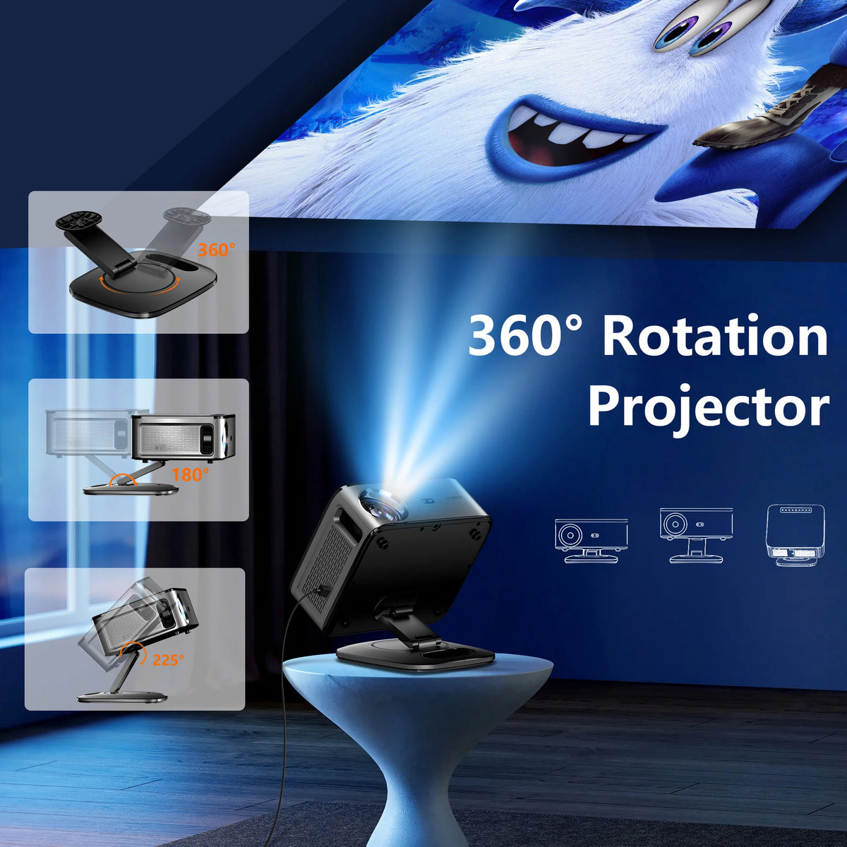 Smart 4K Projector 64G Android with Auto Focus