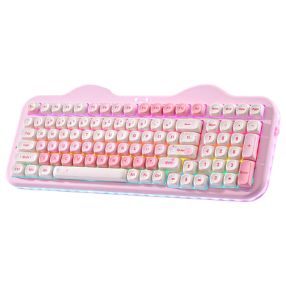 Wireless RGB Mechanical Keyboard 99-Key Pink