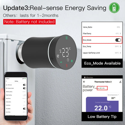 Smart ZigBee Radiator Valve 4-Piece Set with Voice Control