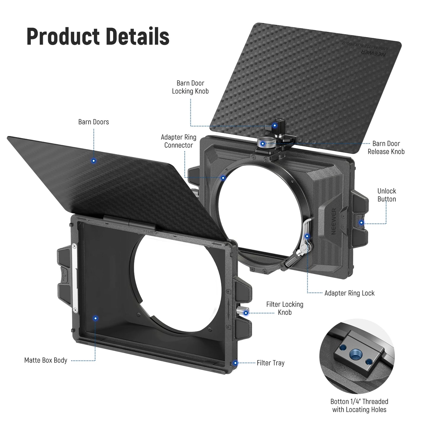 Carbon Fiber Matte Box for DSLR and Mirrorless Cameras