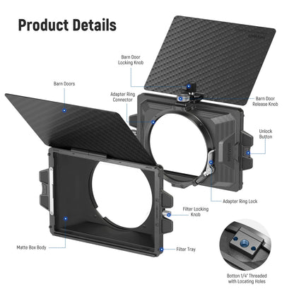 Carbon Fiber Matte Box for DSLR and Mirrorless Cameras