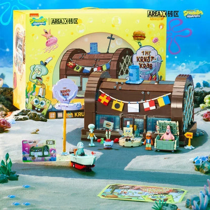 SpongeBob Krabby Patty Restaurant Building Blocks Display Model Set