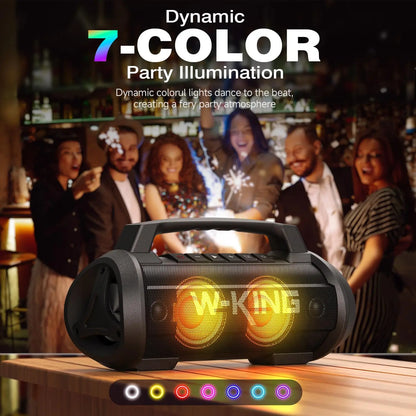 Portable Bluetooth Speaker 120W Waterproof with Dual Subwoofers